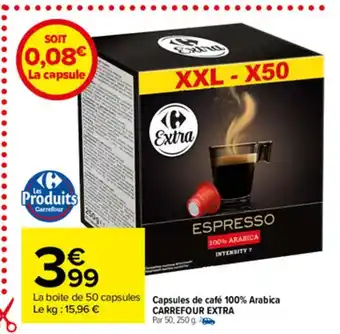 Carrefour Market Capsules de Café 100% Arabica offre
