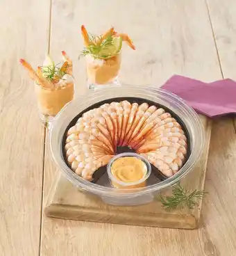 U Express COURONNE DE QUEUES DE CREVETTES SAUCE COCKTAIL OU FINES HERBES offre