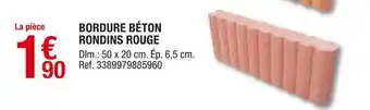 Brico Dépôt Bordure béton rondins rouge offre