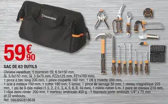 Brico Dépôt Magnusson sac de 63 outils offre