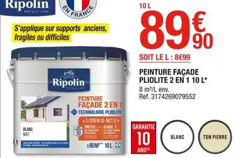 Brico Dépôt Ripolin peinture façade pliolite 2 en 1 10 l offre