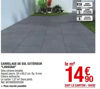 Brico Dépôt Carrelage de sol extérieur "lavagna" offre