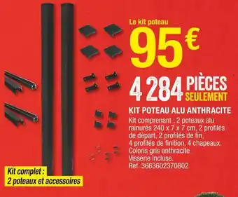 Brico Dépôt Kit poteau alu anthracite offre