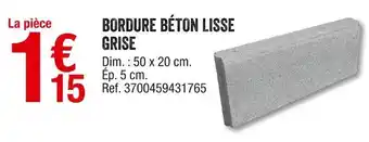 Brico Dépôt Bordure béton lisse grise offre