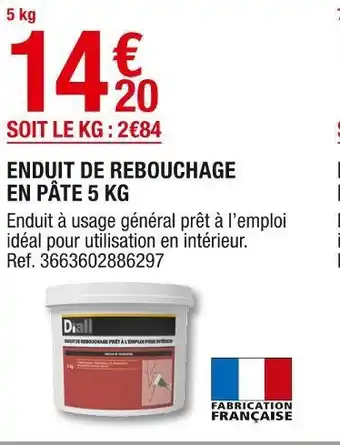 Brico Dépôt Diall enduit de rebouchage en pâte 5 kg offre