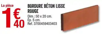 Brico Dépôt Bordure béton lisse rouge offre