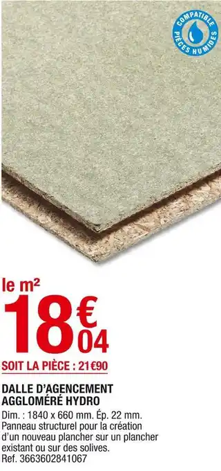 Brico Dépôt Dalle d’agencement aggloméré hydro offre