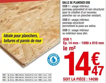 Brico Dépôt Dalle de plancher osb offre