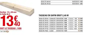 Brico Dépôt Tasseau en sapin brut 2,40 m offre