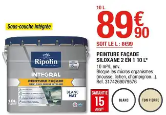 Brico Dépôt Ripolin peinture façade siloxane 2 en 1 10 l offre