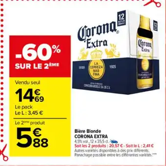 Carrefour Market Bière Blonde Corona Extra offre