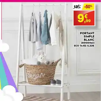 Maxi Bazar Portant Simple Blanc offre