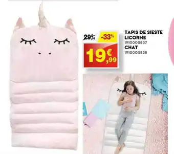 Maxi Bazar Tapis De Sieste Licorne Of Chat offre