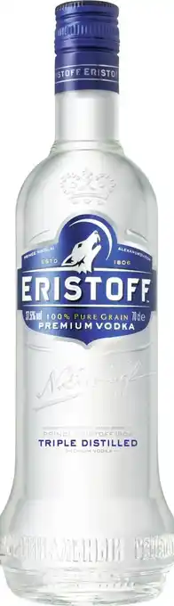 Spar ERISTOFF PREMIUM VODKA 37,5% VOL. 100% PURE GRAIN offre