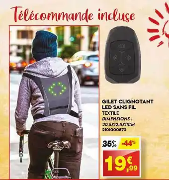 Maxi Bazar Gilet Clignotant Led Sans Fil offre