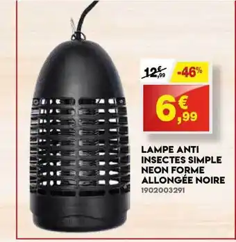 Maxi Bazar Lampe Anti Insectes Simple Neon Forme Allongee Noire offre