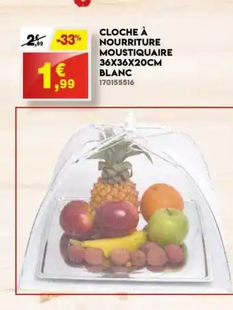 Cloche A Nourriture Mostiquaire 36x36x20 Cm Blanc