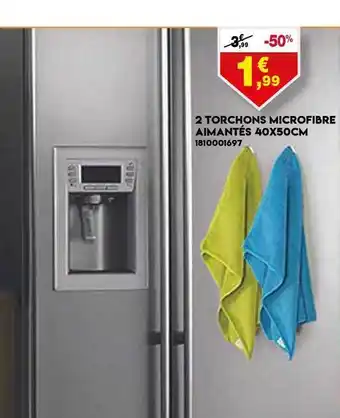 Maxi Bazar 2 Torchons Microfibre Aimantes 40x50cm offre