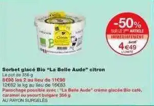 Monoprix Sorbet Glacé Bio offre