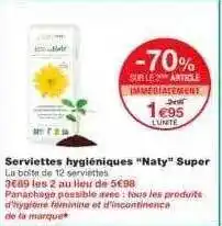 Monoprix Serviettes Hygiéniques offre
