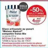 Monoprix Glace Artisanale Au Yaourt offre
