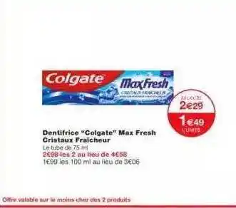 Monoprix Dentifrice offre