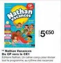 Nathan Vacances Du Cp Vers Le Ce1