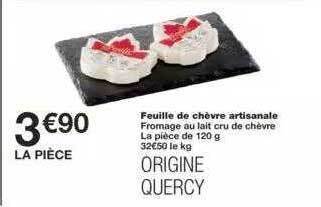 Monoprix Feuille De Chèvre Artisanale offre