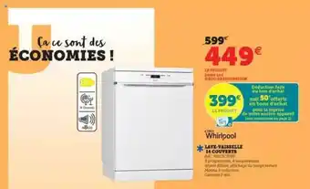 Super U Lave-vaisselle 14 Couverts Whirlpool offre
