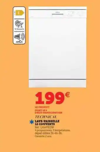 Super U Lave-vaisselle 12 Couverts Technical offre