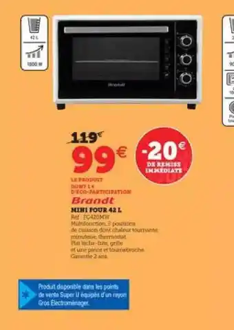 Super U Mini Four 42 L Brandt offre