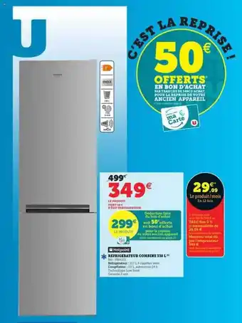 Super U Réfrigérateur Combiné 338 L Hotpoint offre