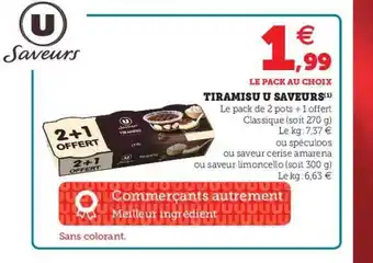 Super U Tiramisu U Saveurs offre