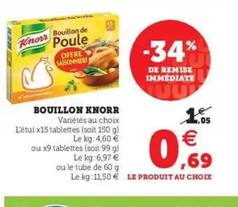 Super U Bouillon Knorr offre