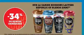 Super U La Gamme Boissons Lactées Republic Of Blends Emmi offre