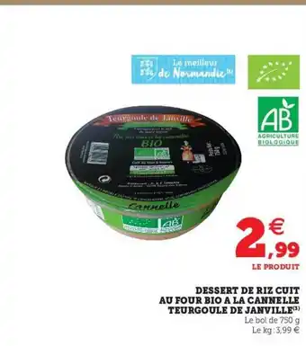 Dessert De Riz Cuit Au Four Bio à La Cannelle Teurgoule De Janville