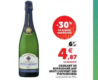 Super U Crémant De Bourgogne Aop Brut Couvent Des Visitandines offre