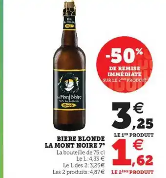 Super U Bière Blonde La Mont Noire 7° offre