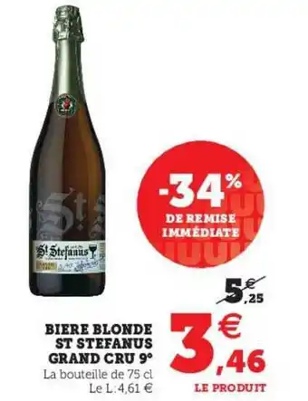 Super U Bière Blonde St Stefanus Grand Cru 9° offre