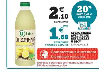 Citronnade Avec Pulpe Réfrigérée U Bio