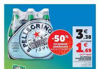 Super U Eau Minérale Naturelle Gazeuse San Pellegrino offre