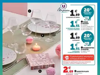 Super U Verre U Maison, 30 Serviettes U Maison offre