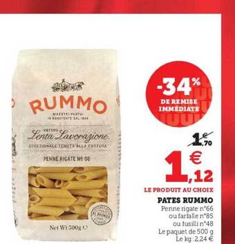 Super U Pâtes Rummo offre