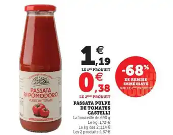 Super U Passata Pulpe De Tomates Castelli offre