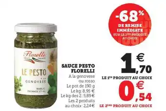 Super U Sauce Pesto Florelli offre