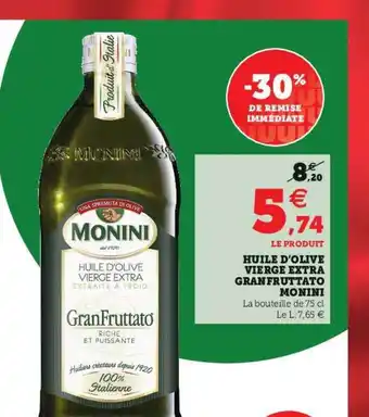 Super U Huile D'olive Vierge Extra Gran Fruttato Monini offre