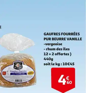 Auchan Direct Gaufres Fourrés Pur Beurre Vanille offre