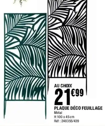 La Foir'Fouille Plaque Déco Feuillage offre