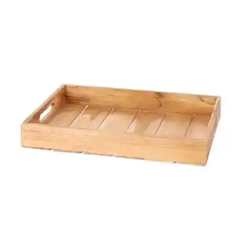 Plateau rectangle en bois de teck 39x29x5.5
