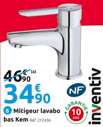 Mr Bricolage Inventiv mitigeur lavabo bas kem offre